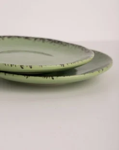 HKliving 70s Ceramics Dessert Plates Kiwi Set Of 2