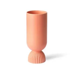 HKliving Ceramic Flower Vase Ribbed Coral