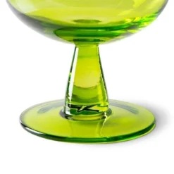 HKliving The Emeralds: Low Lime Green Wine Glass (set Of 4)
