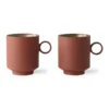 HKliving Set of 2 Terra Bold Basic Ceramics Coffee Mug 2 HKliving Set of 2 Terra Bold Basic Ceramics Coffee Mug