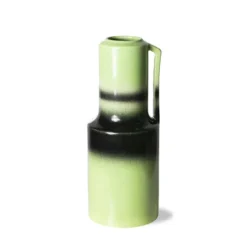 HKliving The Emeralds: Green Ceramic Vase With Handle