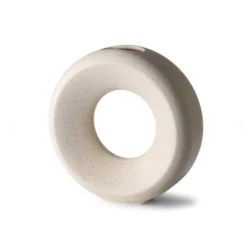 HKliving Circle Ceramic Vase White Speckled M