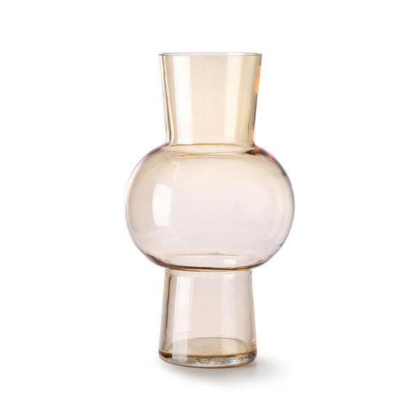 HKliving Glass Flower Vase Peach Medium 3 HKliving Glass Flower Vase Peach Medium