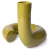 HKliving Objects: Ceramic Twisted Vase Glossy Olive 2 HKliving Objects: Ceramic Twisted Vase Glossy Olive