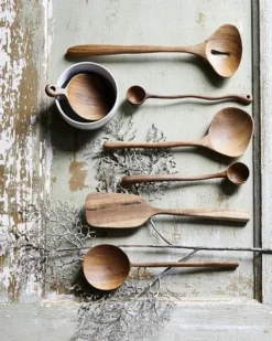 HKliving Organic Hand Carved Teak Spoon