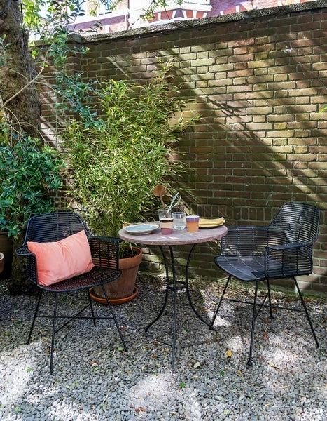 HKliving Black Braided Rattan Garden Tub Chair 3 HKliving Black Braided Rattan Garden Tub Chair