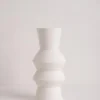 HKliving Medium White Angular Speckled Clay Vase 1 HKliving Medium White Angular Speckled Clay Vase
