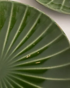 HKliving The Emeralds Side Plate Ribbed Green Set Of 2