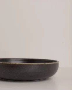 HKliving Home Chef Ceramics Deep Plate Rustic Black