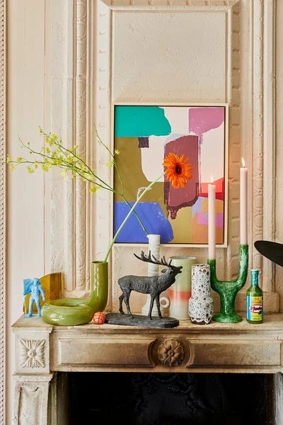 HKliving ceramic twisted vase glossy olive 5 HKliving ceramic twisted vase glossy olive