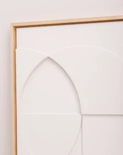 HKliving Framed Relief Art Panel C White S