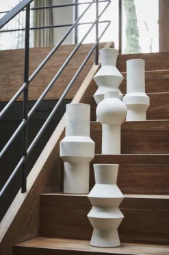 HKliving Speckled Clay Vase Straight M 7 HKliving Speckled Clay Vase Straight M