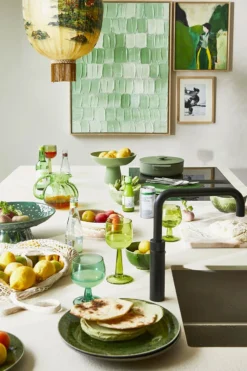 HKliving Fern Green The Emeralds Wine Glass Low