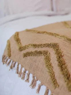 HKliving Cotton Fringe Pattern Throw