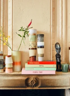 HKliving Ceramic 70's Latte Mug In Mud 5 HKliving Ceramic 70's Latte Mug In Mud