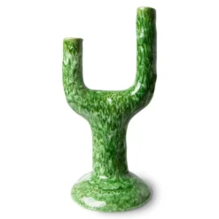 HKliving ceramic candle holder l, reactive green