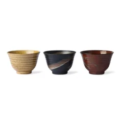 HKliving Kyoto Ceramics: Japanese Matcha Bowls (Set of 3)
