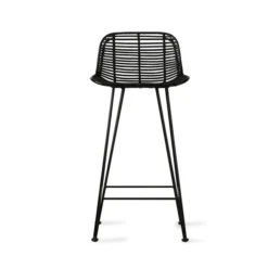 HKliving Rattan Bar Stool Black