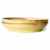HKliving Bold & Basic Ceramics: Pasta Plate Yellow/brown (Set of 2)