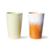 HKliving 70's Ceramics Tea Mugs | Capella | Set of 2