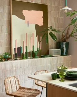 HKliving Ceramic Candle Holder | Small | Lime Green 9 HKliving Ceramic Candle Holder | Small | Lime Green