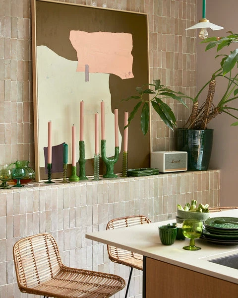 HKliving Ceramic Candle Holder | Small | Lime Green 6 HKliving Ceramic Candle Holder | Small | Lime Green