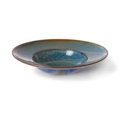 HKliving Pasta Plate Rustic Blue 6 HKliving Pasta Plate Rustic Blue