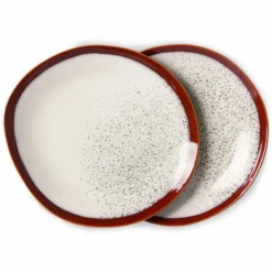 HKliving 70's Ceramics Dinner Plates | Frost | Set of 2
