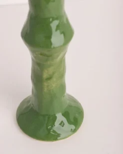 HKliving The Emeralds Ceramic Candle Holder M Fern Green