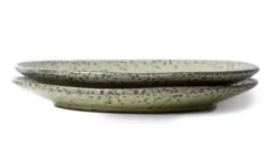 HKliving Gradient Ceramics Dessert Plate Green Set Of 2
