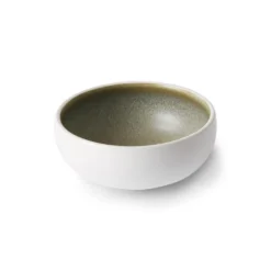 HKliving Porcelain Bowl With Reactive Khaki Glaze