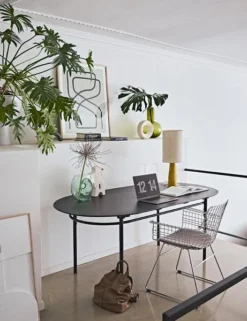 HKliving Circle Ceramic Vase White Speckled M