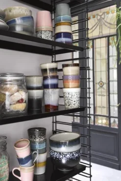 HKliving Set of 4 Ceramic 70s Espresso Mugs