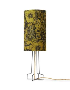 HKliving Green & Black Floral Printed Cylinder Lamp Shade