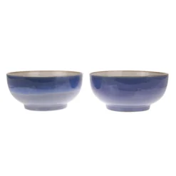 HKliving Ceramic 70's Salad Bowl L, Ocean, 23x23x10,5cm