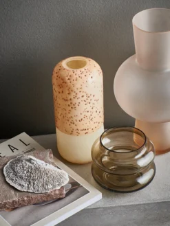 HKliving GLASS CYLINDER VASE ORANGE/YELLOW