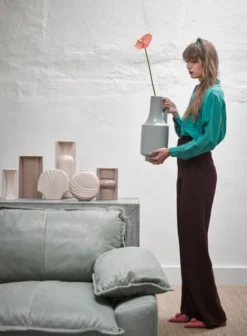 HKliving Ceramic Green Vase With Handle