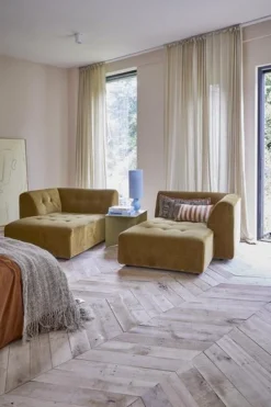 HKliving Striped Velvet Cushion Brown Natural 30 X 50