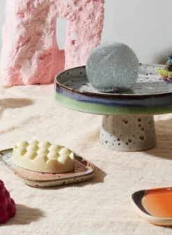 HKliving 70's Ceramic Bowl On Base - Comet From