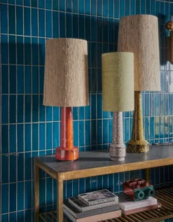 HKliving Retro Glazed Lamp Base In Red