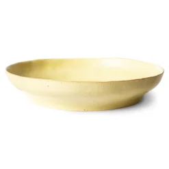 HKliving Bold & Basic Ceramics: Pasta Plate Yellow/brown (Set of 2)