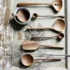 HKliving Long Teak Wooden Wiggle Scoop Spoon