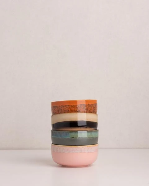 HKliving 70 S Ceramics Dessert Bowls Set Of 4 3 HKliving 70 S Ceramics Dessert Bowls Set Of 4