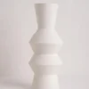 HKliving Large White Angular Speckled Clay Vase