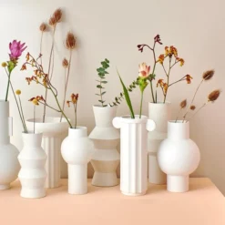 HKliving Speckled Clay Vase Angular M 9 HKliving Speckled Clay Vase Angular M