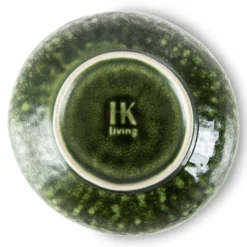 HKliving The Emeralds Ceramic Bowl | Organic Green