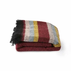 HKliving FLUFFY THROW BURGUNDY