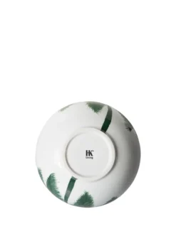 HKliving Bold & Basic Ceramics: Porcelain Bowl Palms, Green