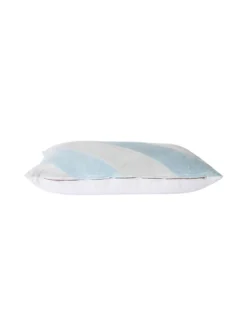 HKliving Striped Velvet Cushion Ice Blue