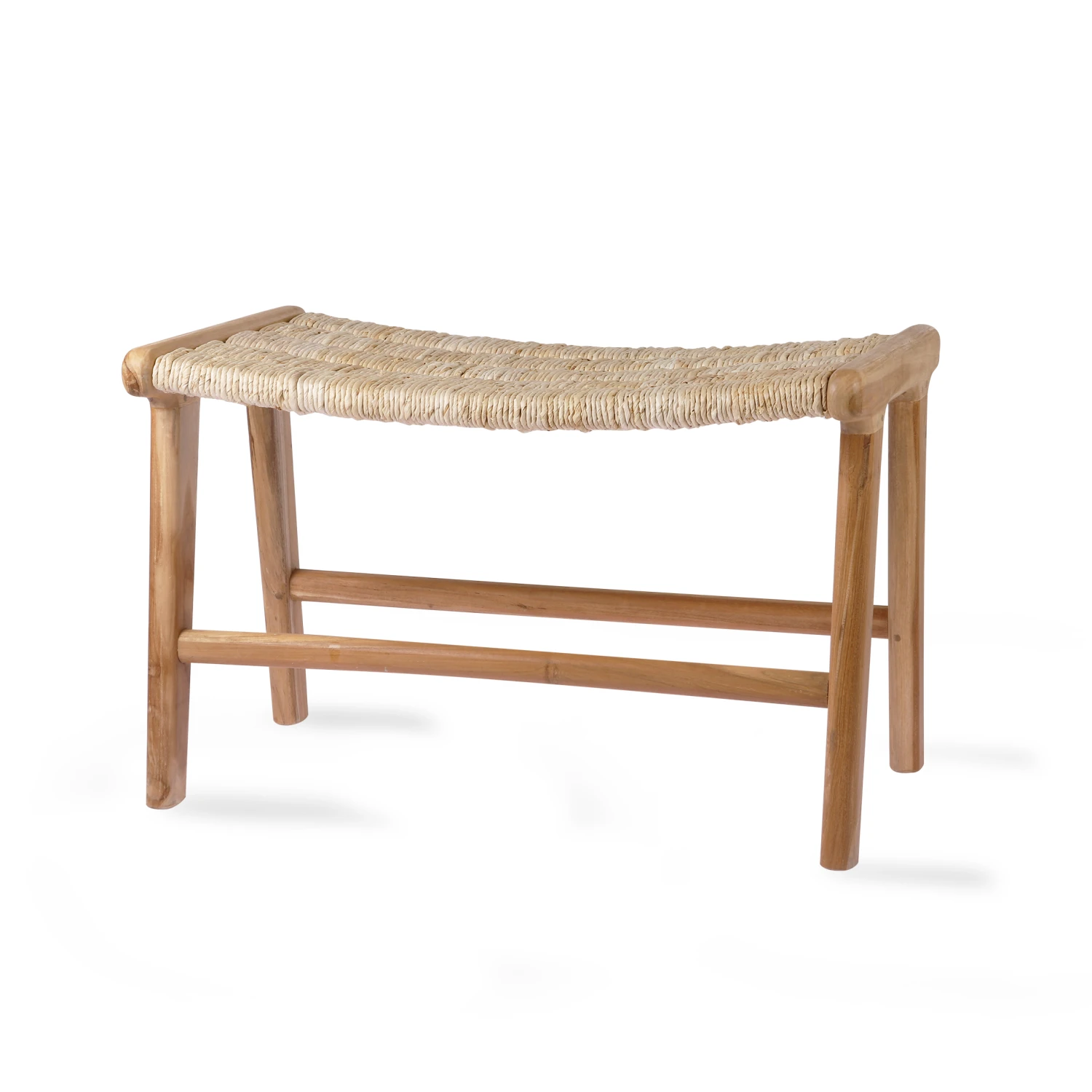 HKliving Stool 65x40x41,5cm in Natural Teak Wood and Rope Seat 4 HKliving Stool 65x40x41,5cm in Natural Teak Wood and Rope Seat